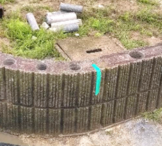 安来市で施工した木調フェンスの外構リフォーム