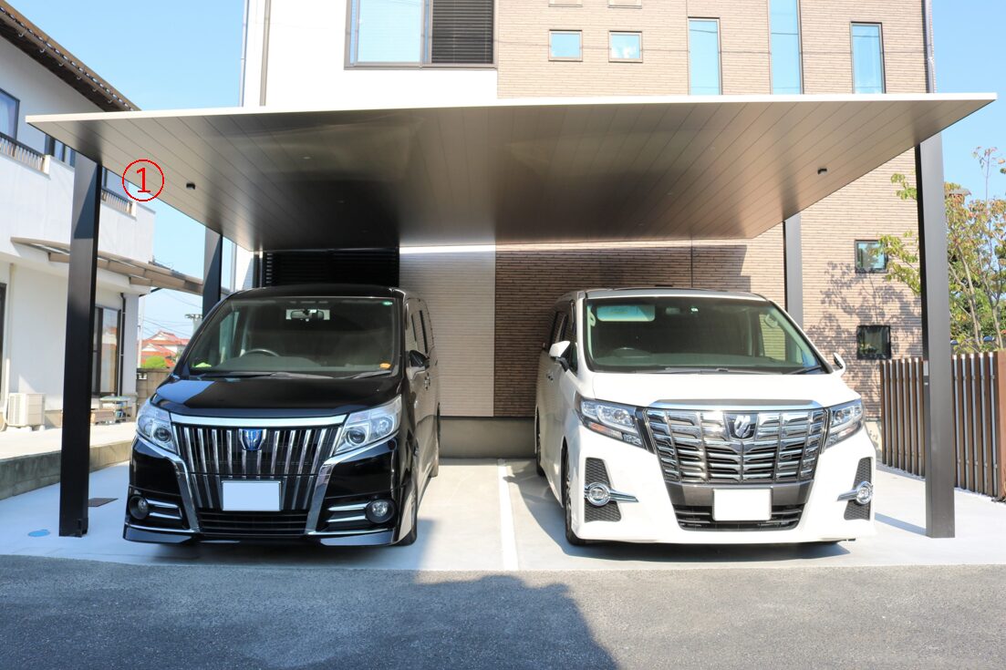 安来市
施工したカーポートのある駐車スペース