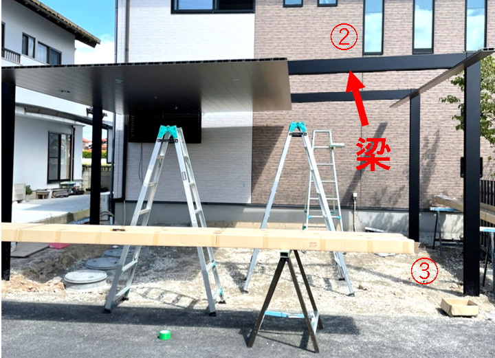 安来市
施工したカーポートのある駐車スペース