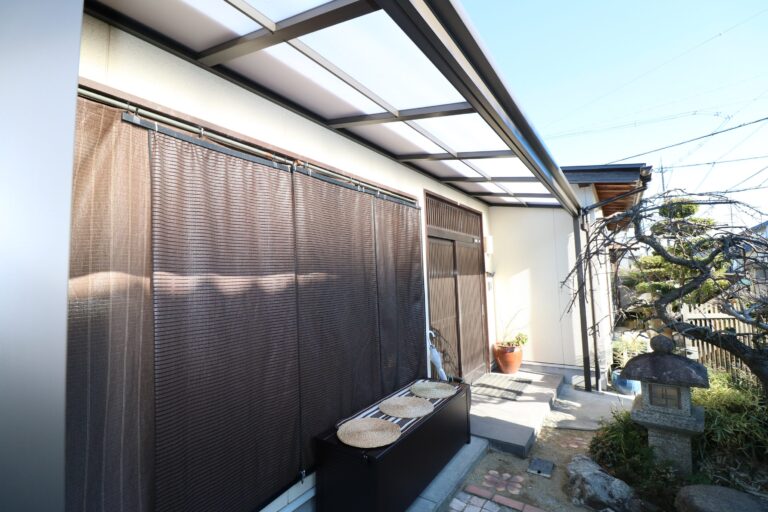 安来市 外構工事 軒を延長して雨の日も快適に使える屋外空間
